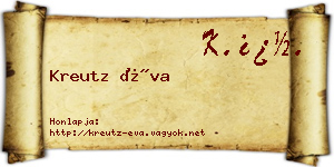 Kreutz Éva névjegykártya